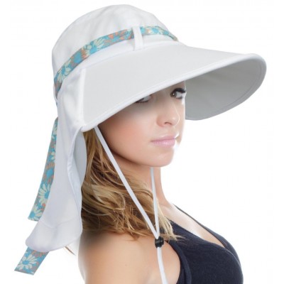 New  Large Bill Neck Flap Hat UPF 50+ UV Protection Cap White 742010035770 eb-93306150